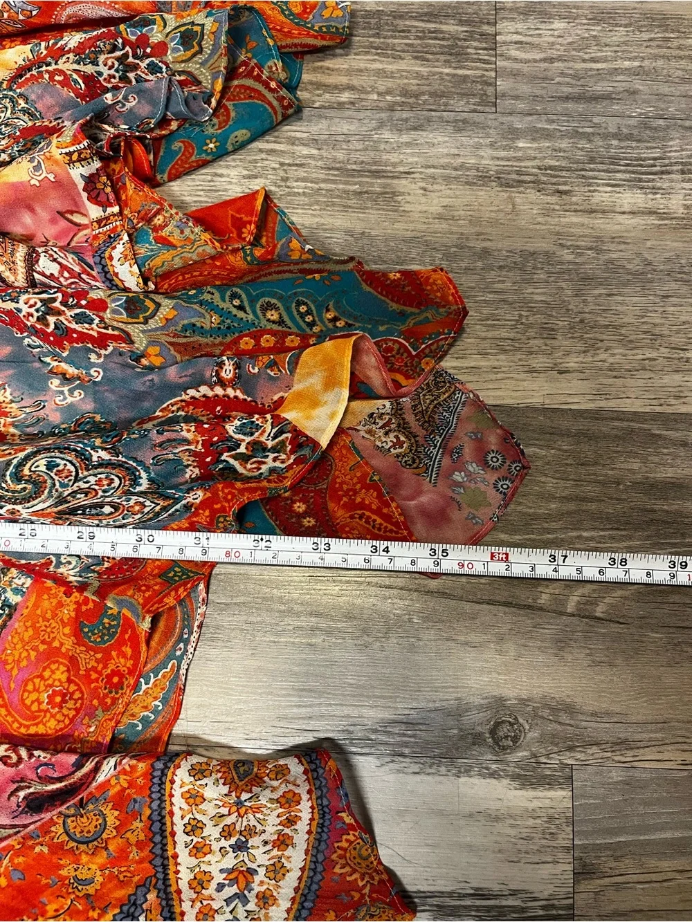 Lauren Ralph Lauren Orange Paisley Silk Chiffon Skirt Women’s Size 14
